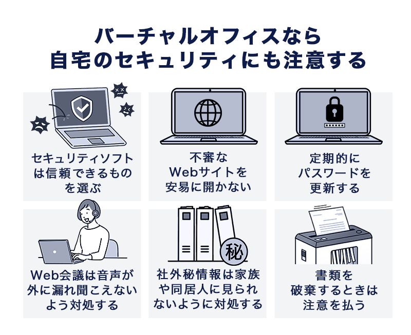 バーチャルオフィスなら自宅のセキュリティにも注意する