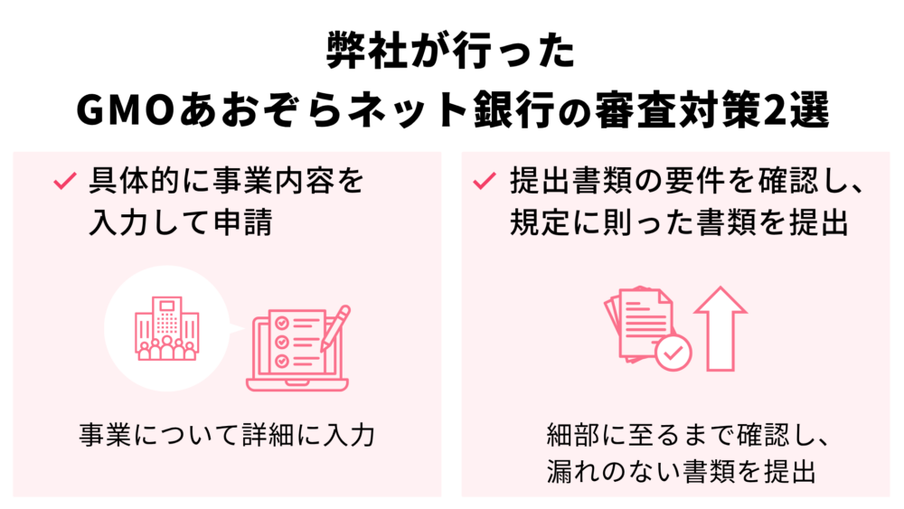 弊社が行ったGMOあおぞらネット銀行の審査対策2選