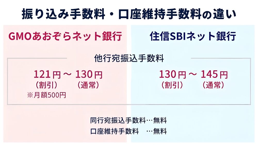 振込手数料・口座維持手数料の違い