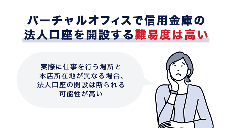 バーチャルオフィスで信用金庫の法人口座を開設する難易度は高い