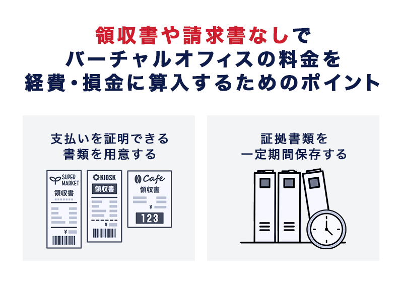 バーチャルオフィスの料金は領収書・請求書なしでも経費・損金に算入可能