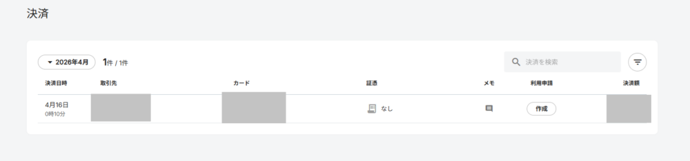 UPSIDERでの決済利用履歴