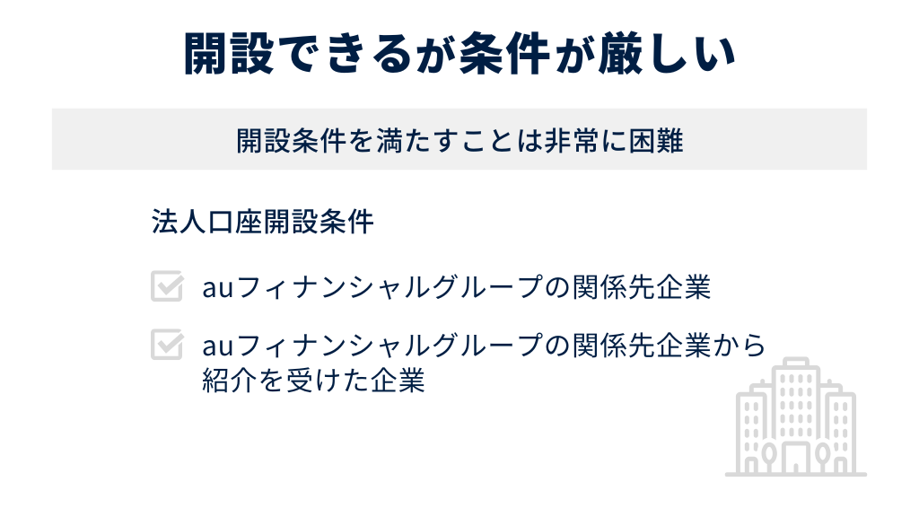開設できるが条件が厳しい