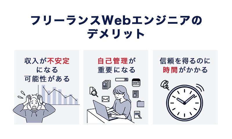 フリーランスWebエンジニアのデメリット