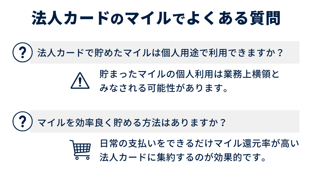法人カードのマイルでよくある質問