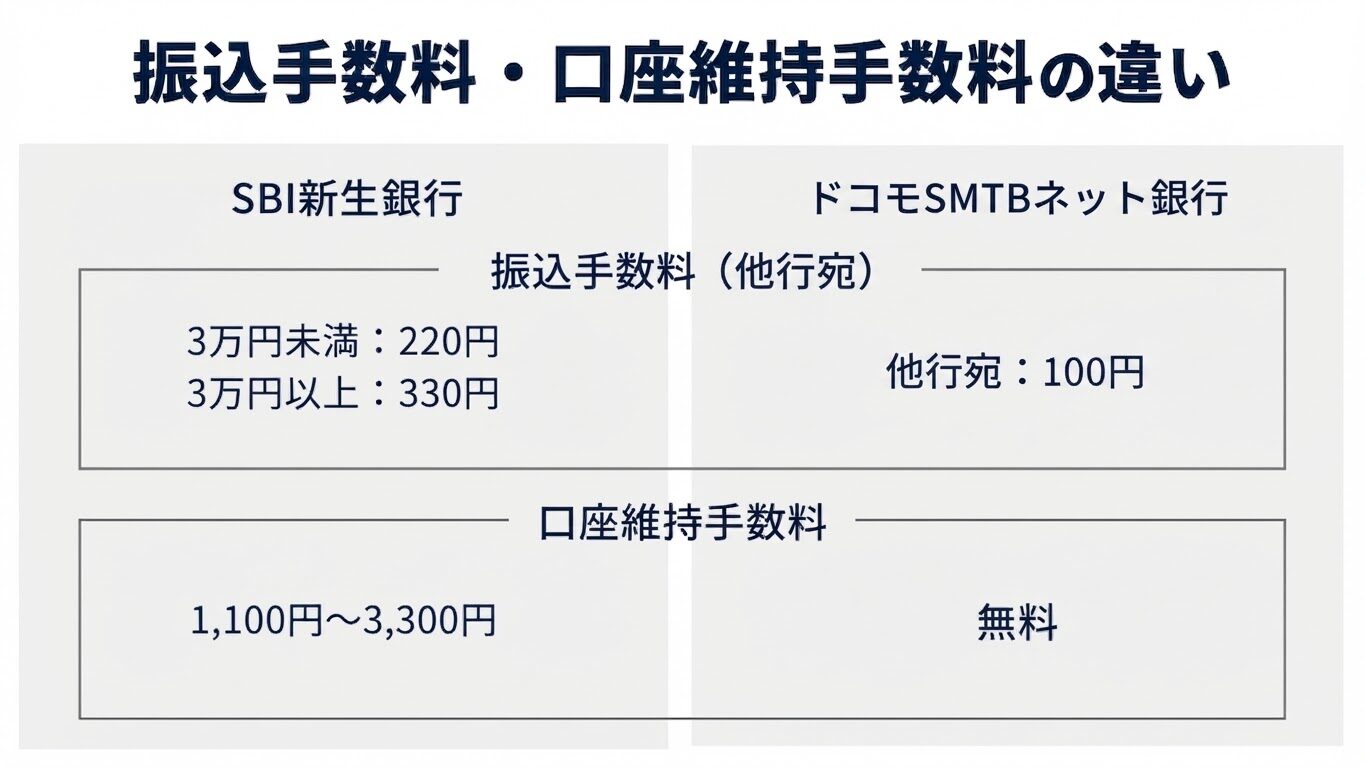 振込手数料・口座維持手数料の違い