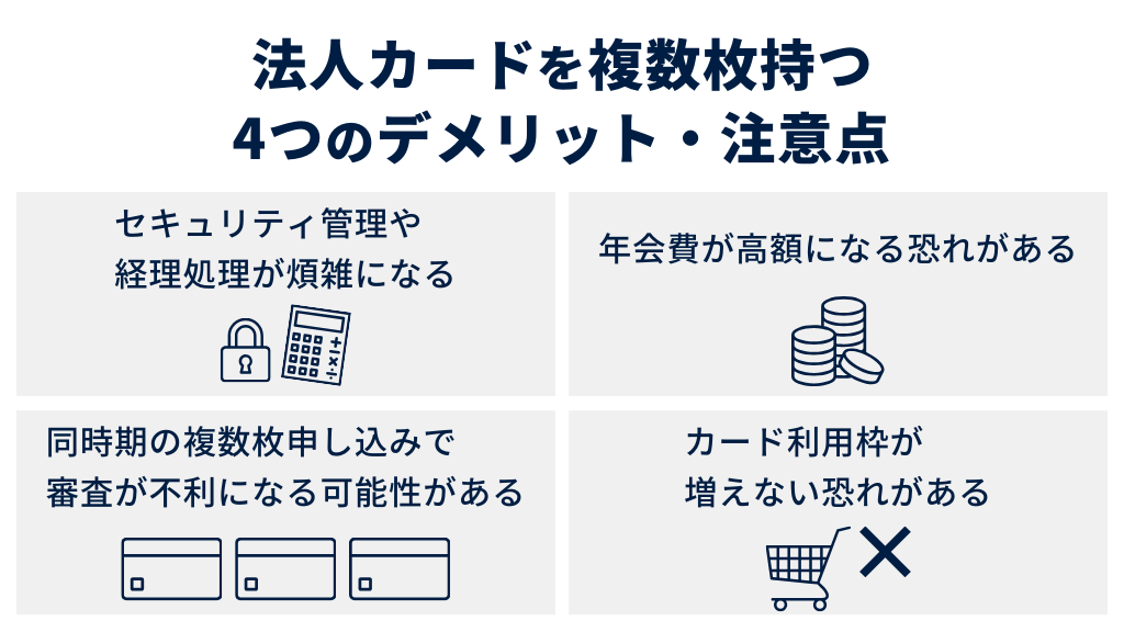法人カードを複数枚持つ4つのデメリット・注意点