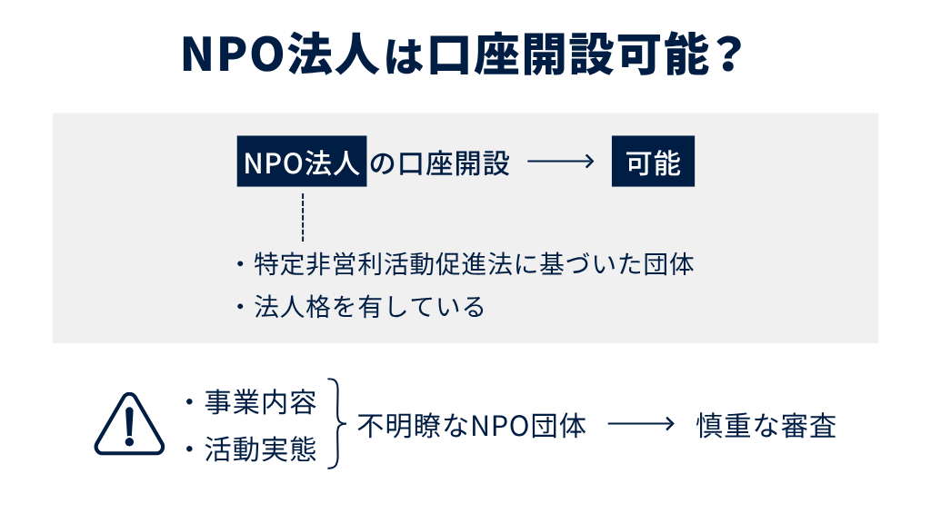 NPO法人でも法人口座を開設できる?