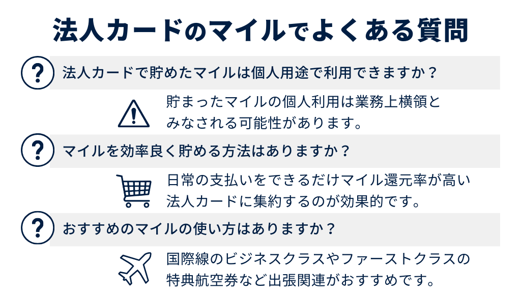法人カードのマイルでよくある質問