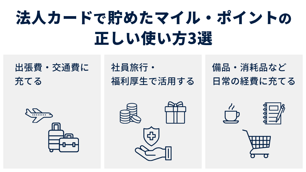 法人カードで貯めたマイル・ポイントの正しい使い方3選