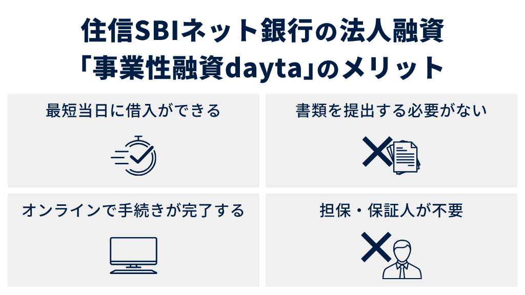 住信SBIネット銀行の法人融資「事業性融資dayta」のメリット