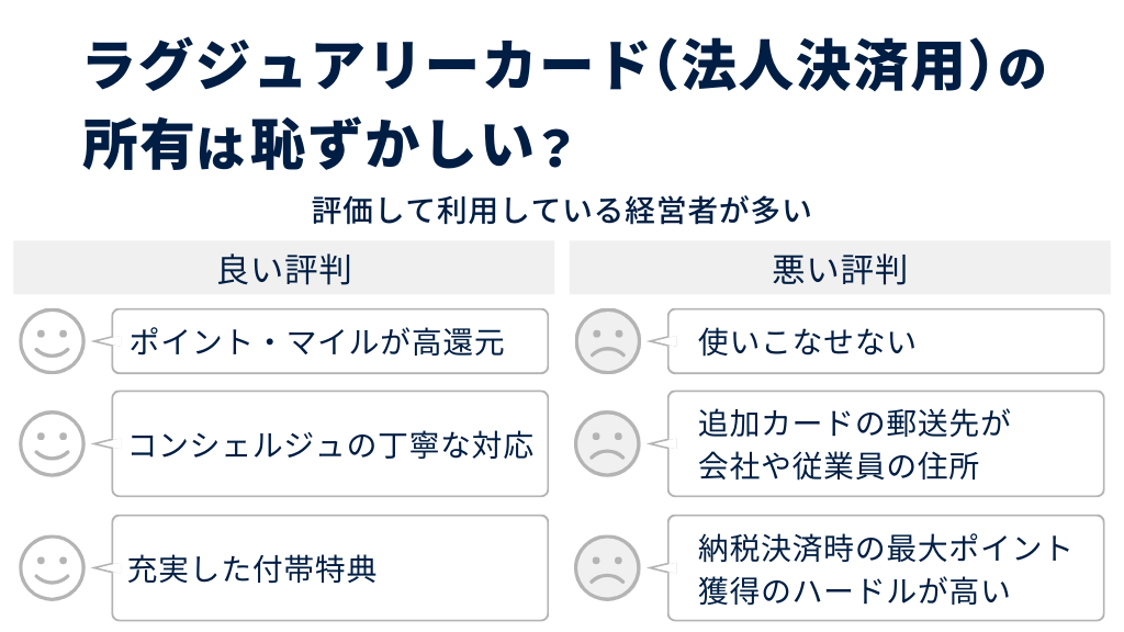 【口コミ・評判】ラグジュアリーカード（法人決済用）の所有は恥ずかしい？