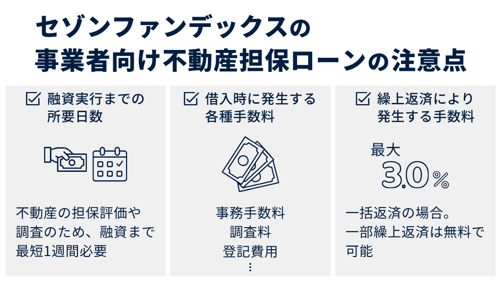 セゾンファンデックスの事業者向け不動産担保ローンの注意点