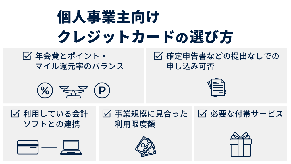 個人事業主向けクレジットカードの選び方
