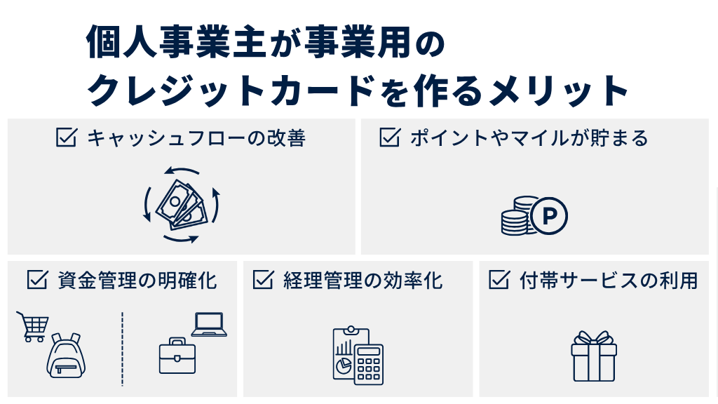 個人事業主が事業用のクレジットカードを作るメリット