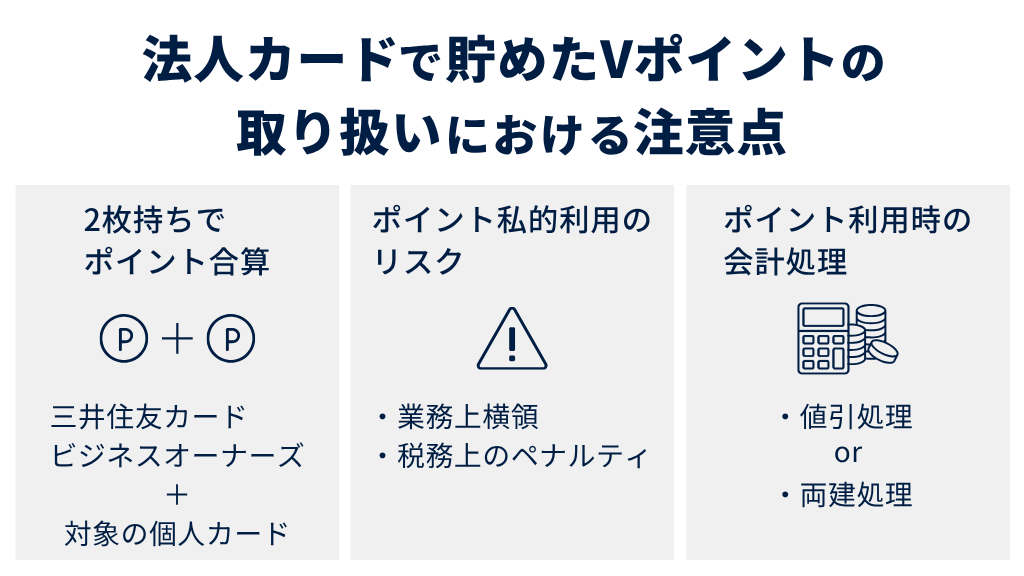 法人カードで貯めたVポイントの取り扱いにおける注意点