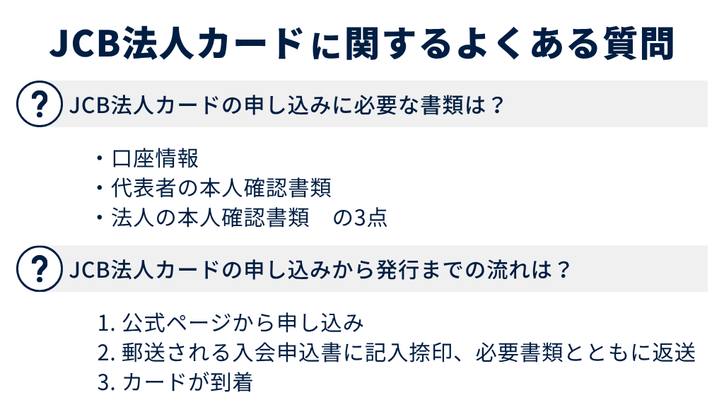 JCB法人カードに関するよくある質問